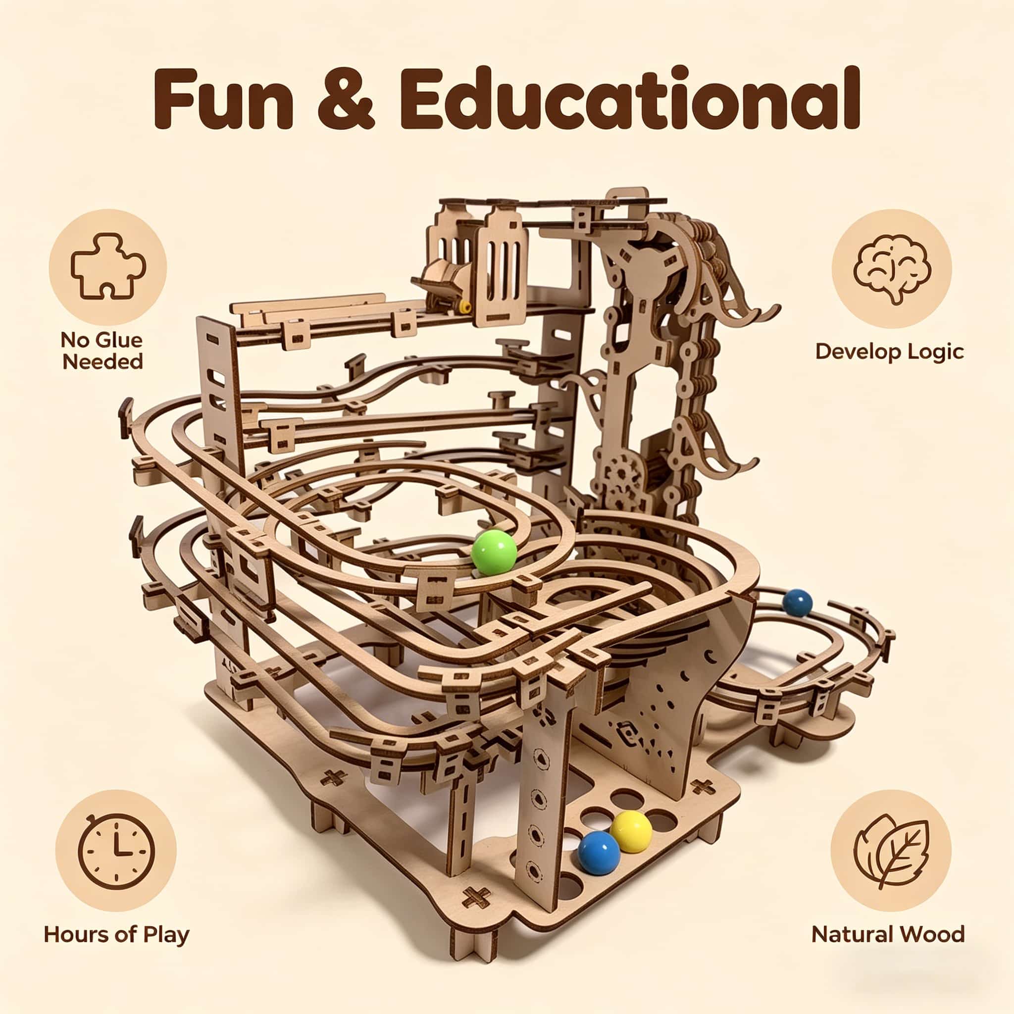 Mechanical Marble Run 3D Woode - Running Gear Track recension och pris